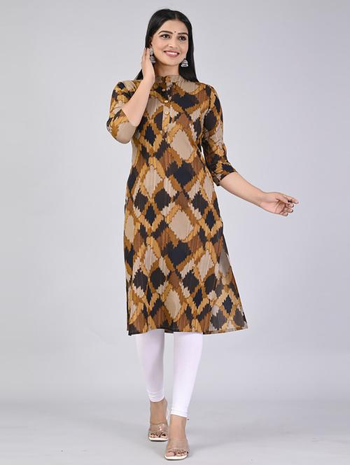 women three quarter sleeve straight kurta - 21232060 - Very Small Image - 1