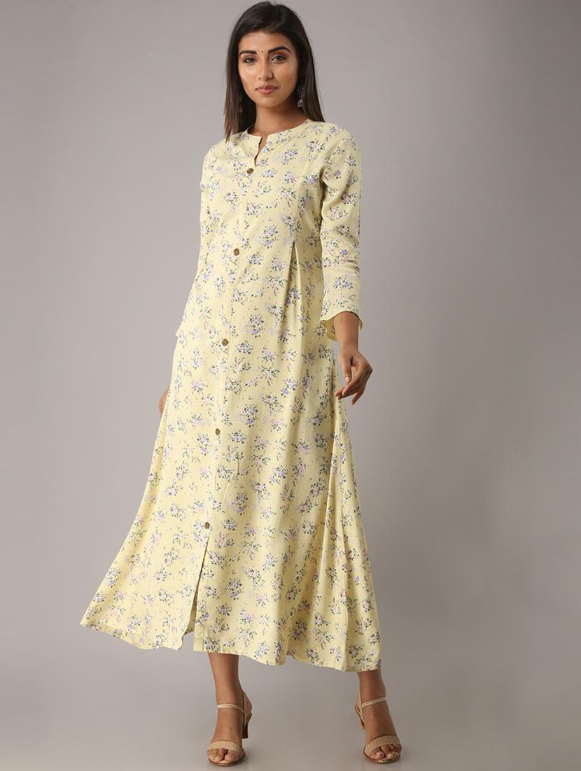 women yellow a-line ethnic dress - 21232110 -  Standard Image - 0