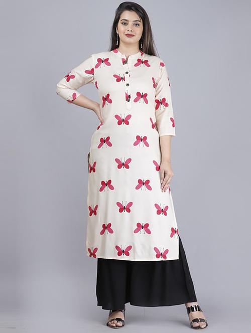 white printed kurta sharara set - 21232182 - Very Small Image - 1