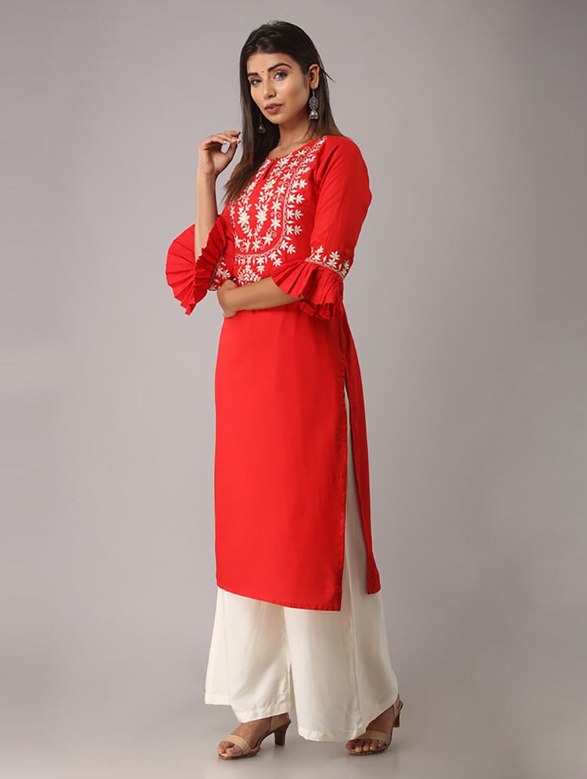 women embroidered kurta palazzo set - 21232274 - Zoom Image - 2