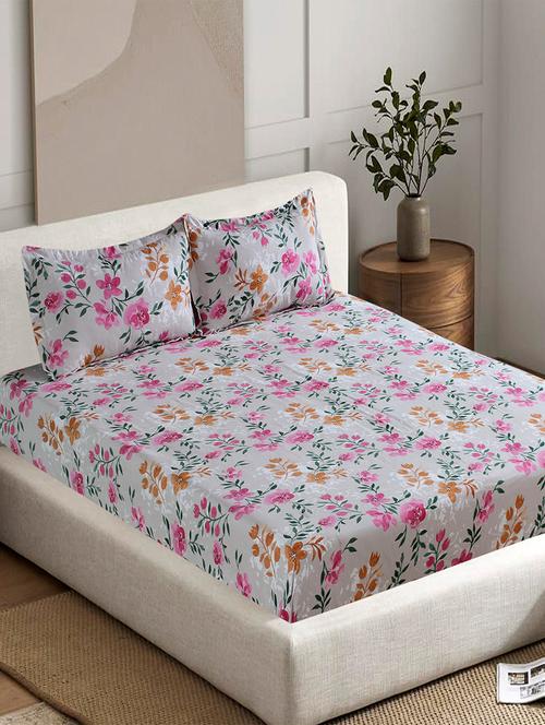 printed bedsheet with two pillow covers - 21232737 -  Standard Image - 0