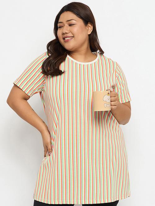 plus size women printed round neck t-shirt - 21232785 - Very Small Image - 1