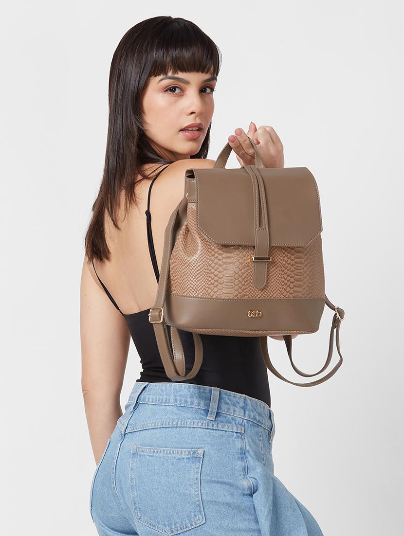 women brown leatherette (pu) fashion backpack - 21237170 - Zoom Image - 5