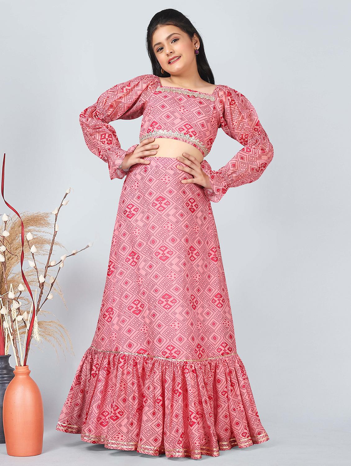 peach silk blend lehenga choli - 21243685 - Zoom Image - 0