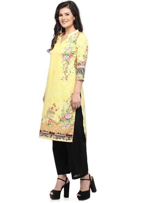 women three quarter sleeve printed kurta - 21244807 - Very Small Image - 1