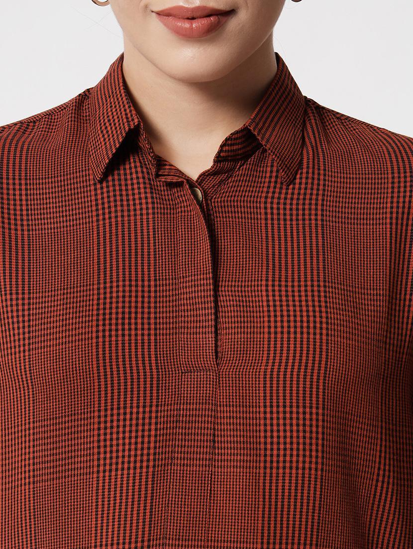 women collared checks regular shirt - 21244978 - Standard Image - 5