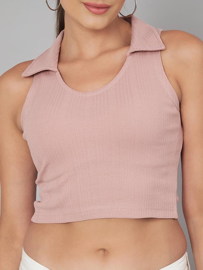 women solid crop top - 21248918 - Standard Image - 6