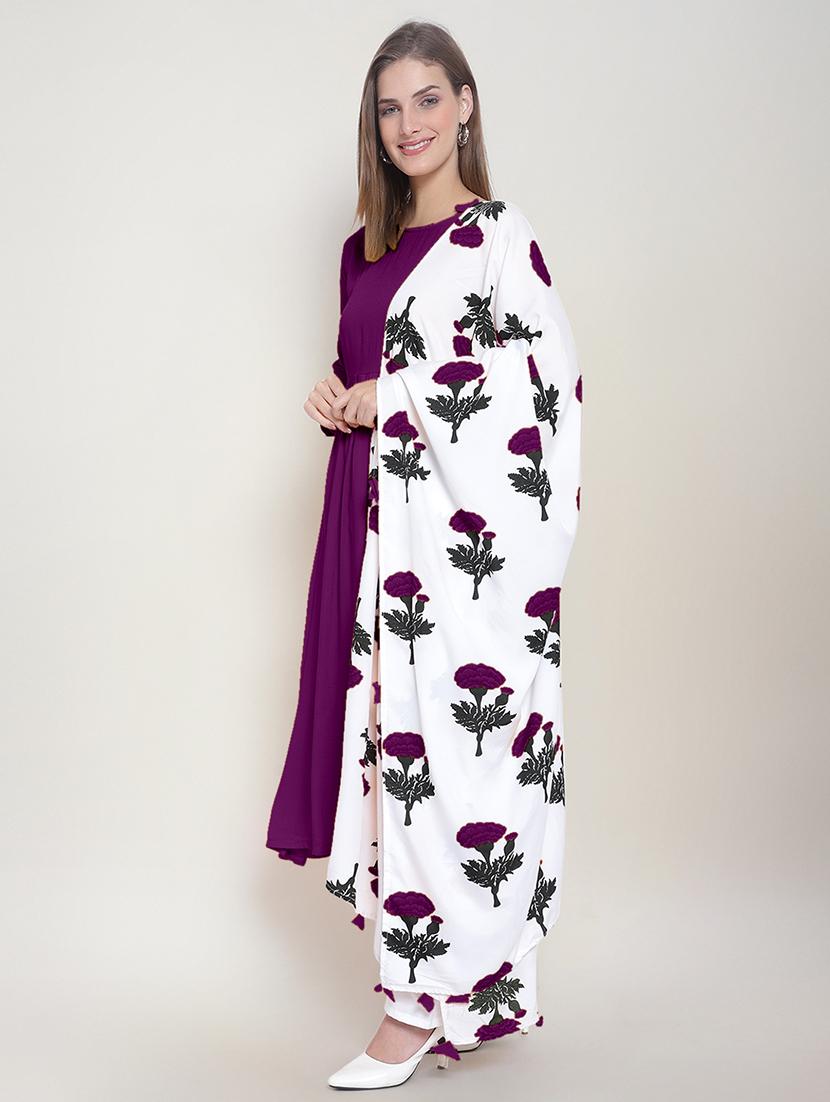 women solid kurta palazzo set with dupatta - 21252349 - Zoom Image - 2