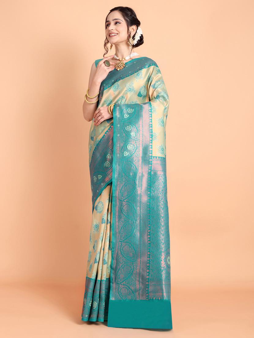 women self design banarasi saree with blouse - 21253495 -  Zoom Image - 0