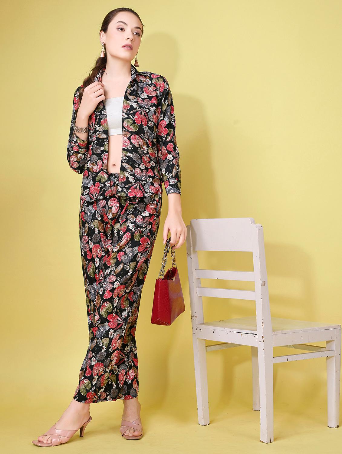 women black printed co-ord set - 21263267 -  Standard Image - 3