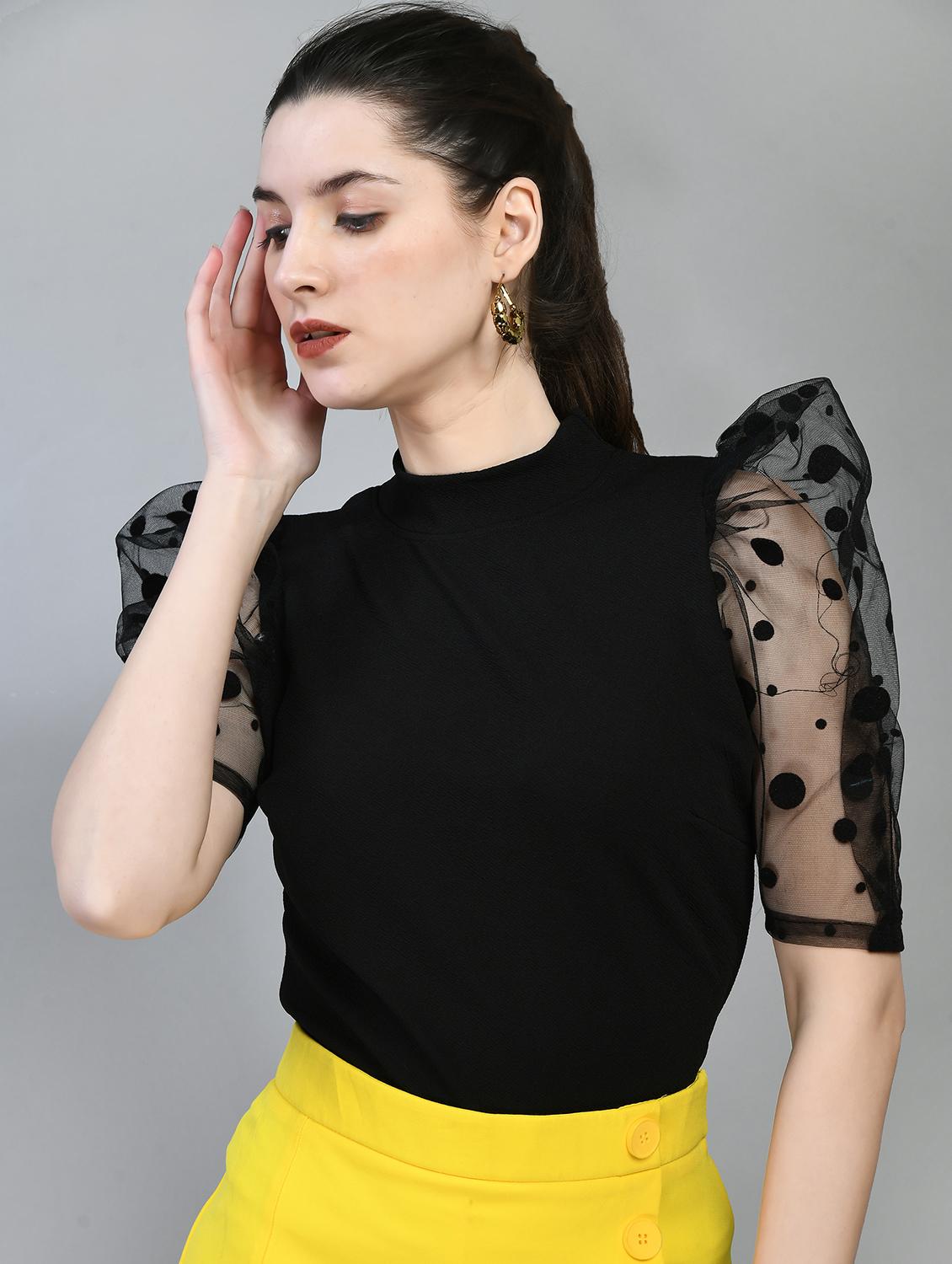 women self designed puff sleeves top - 21269672 -  Zoom Image - 0