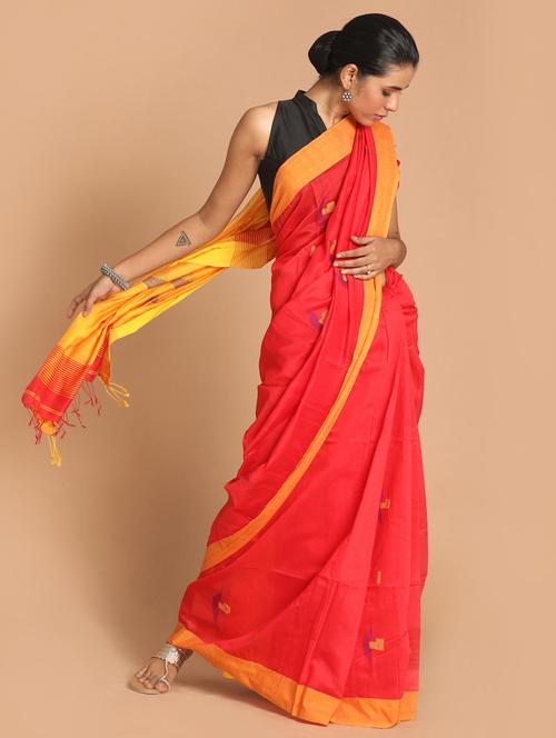 women cotton handloom saree with blouse - 21271785 - Very Small Image - 1