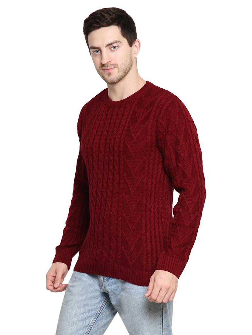men maroon wool cardigan - 21275132 - Zoom Image - 1