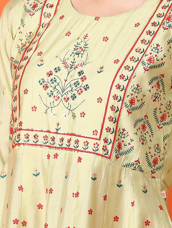 women three quarter sleeve anarkali kurta - 21275273 - Standard Image - 5