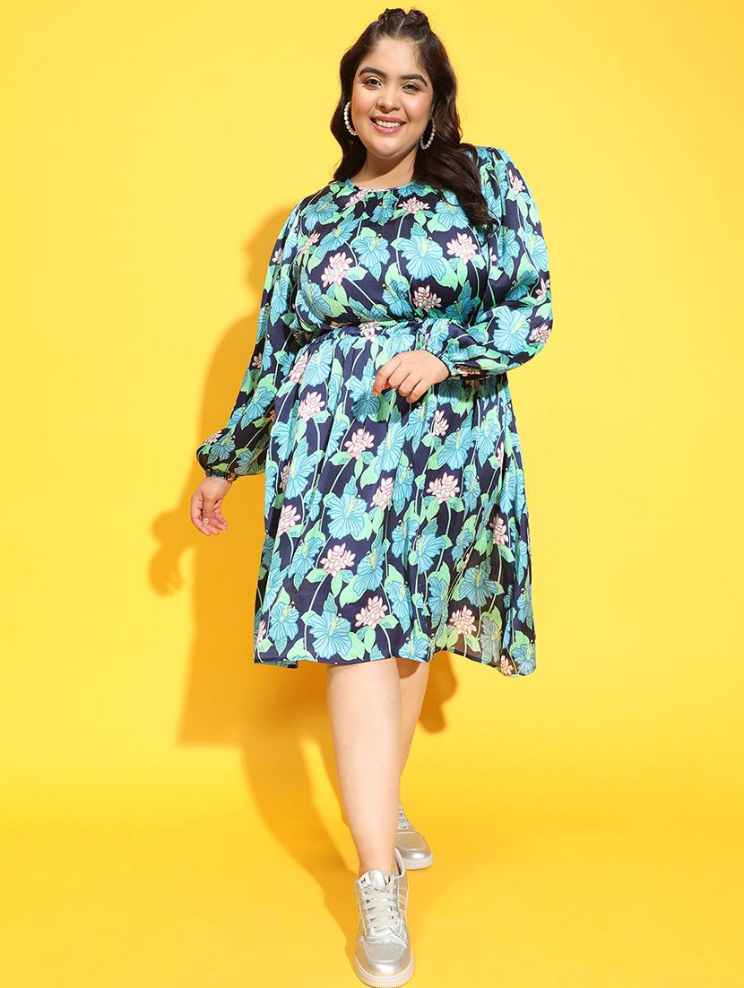 women floral print fit & flare dress