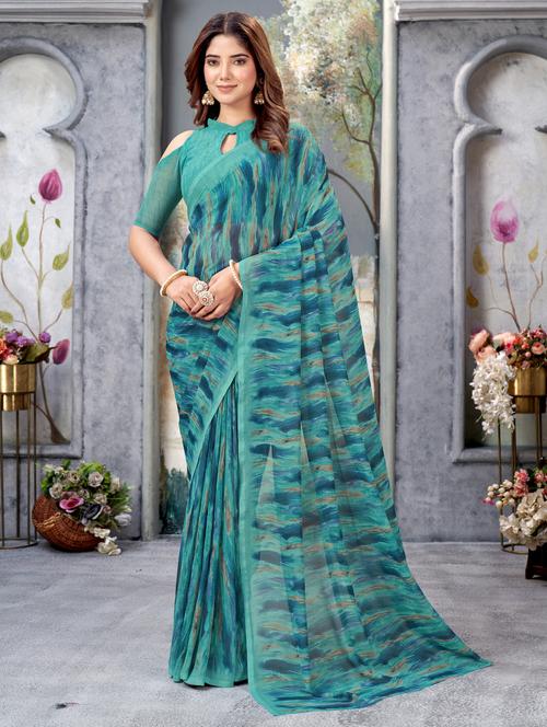 women printed saree with blouse - 21278047 -  Standard Image - 0