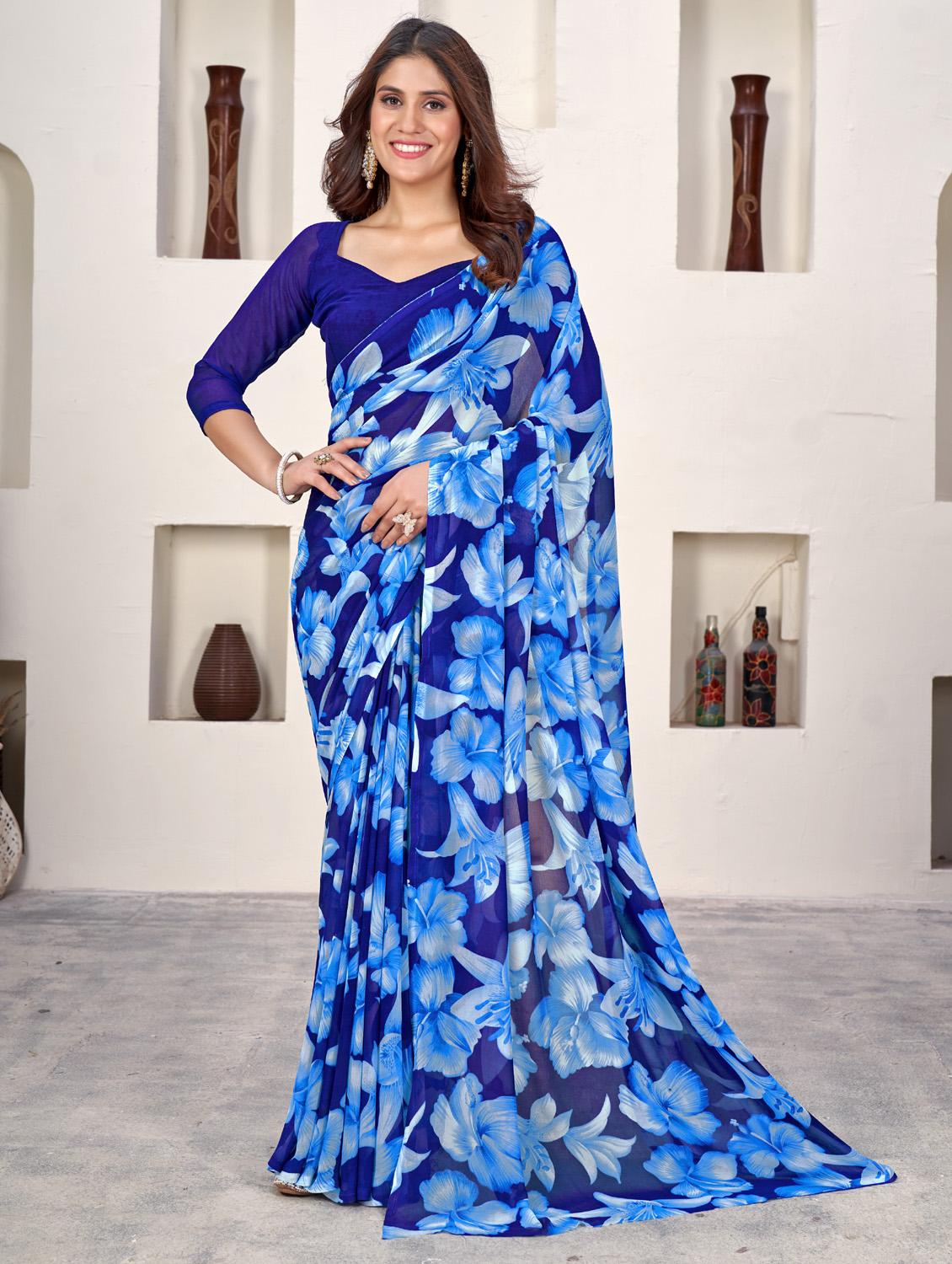 women printed saree with blouse - 21278051 - Zoom Image - 0