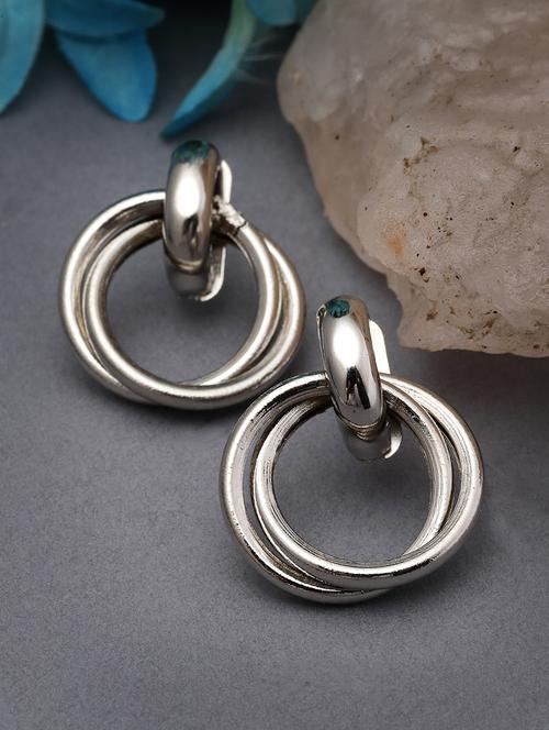 Silver Metal Jhumka Earring - 21279433 - Very Small Image - 1