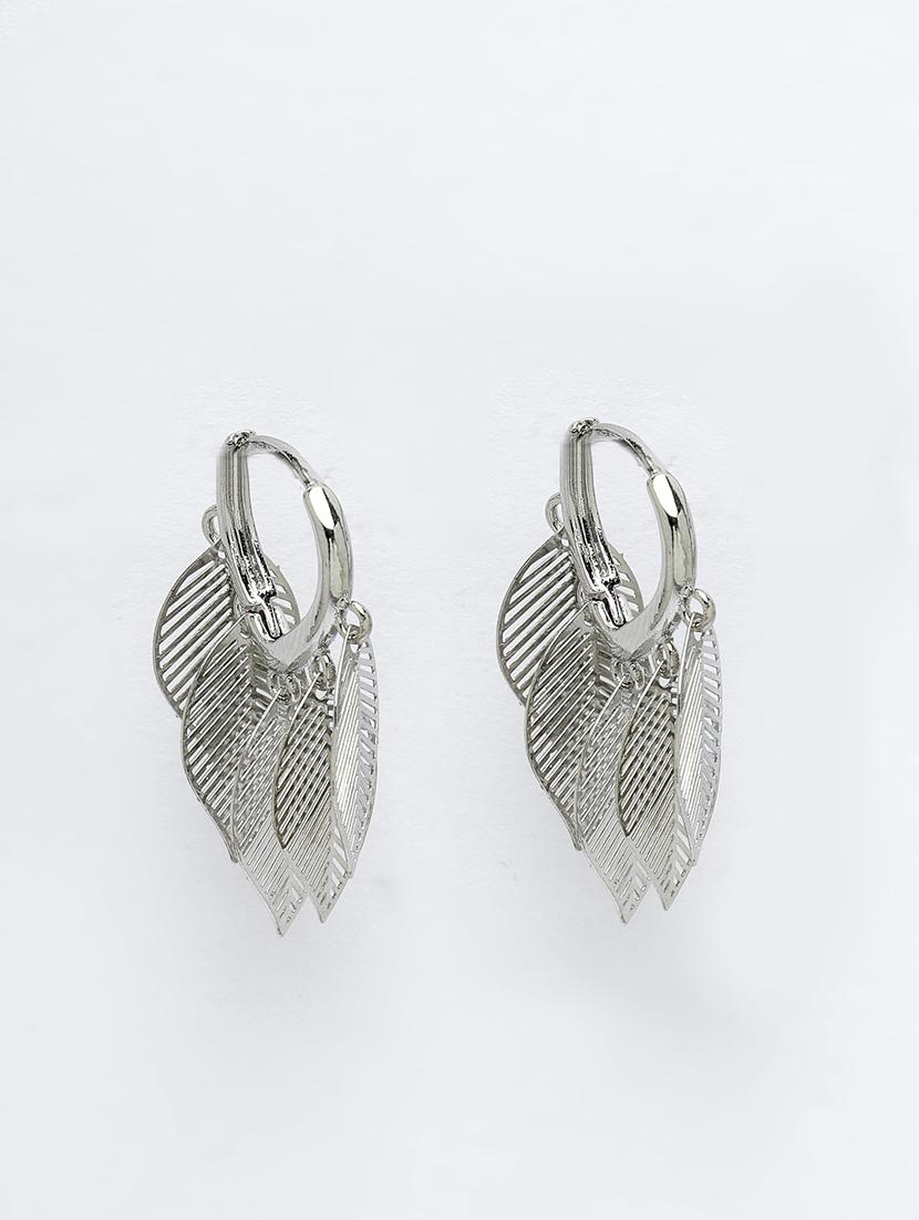silver brass drop earrings - 21279446 - Standard Image - 2