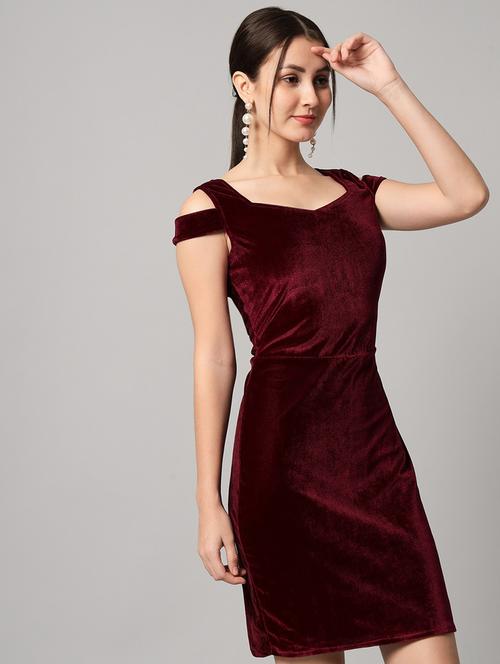 women solid cold shoulder bodycon dress - 21286030 - Very Small Image - 1