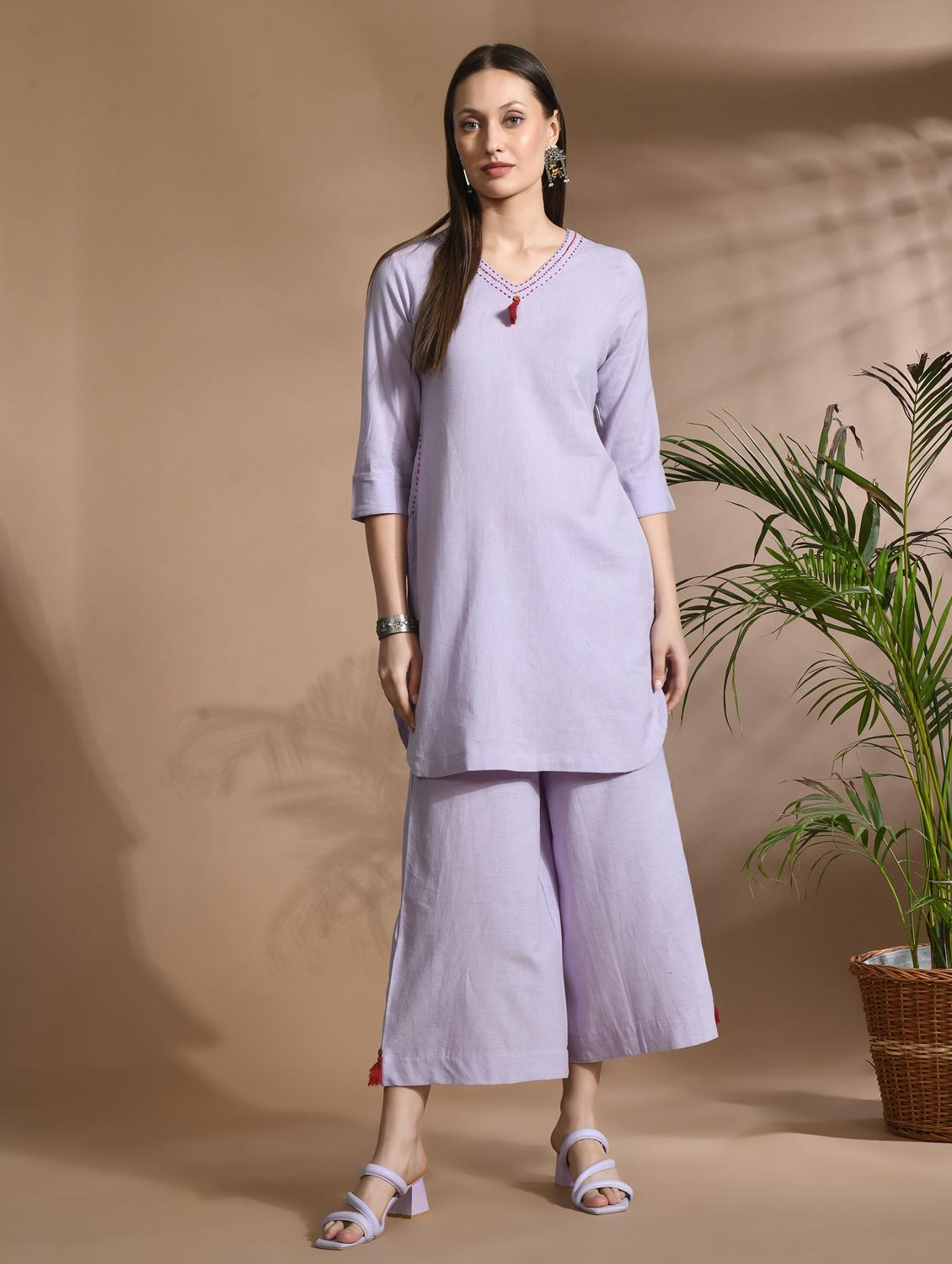 women v neck solids co-ord sets - 21287777 - Zoom Image - 0