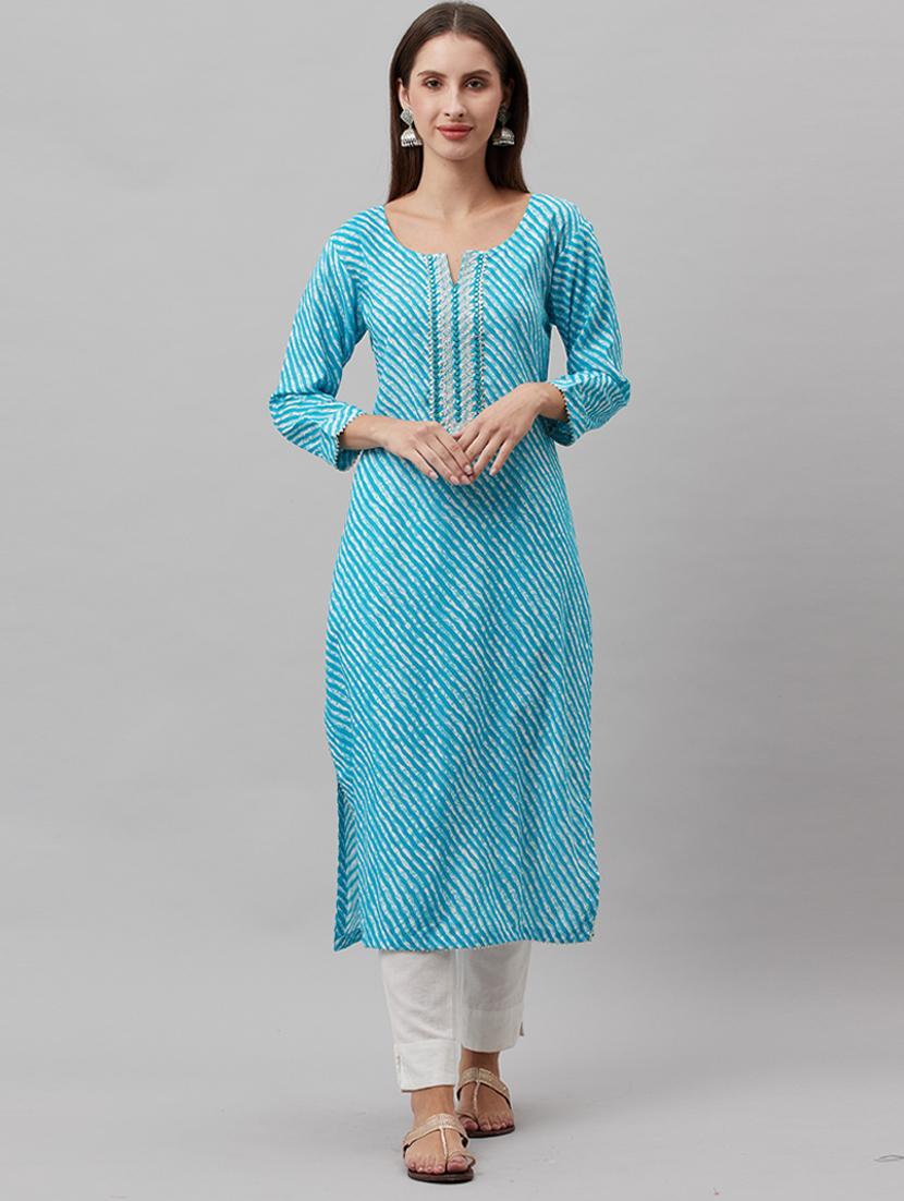 women three quarter sleeve straight kurta - 21288711 -  Zoom Image - 0