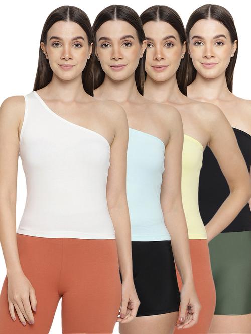 women pack of 4 solid camisoles - 21291728 - Standard Image - 0