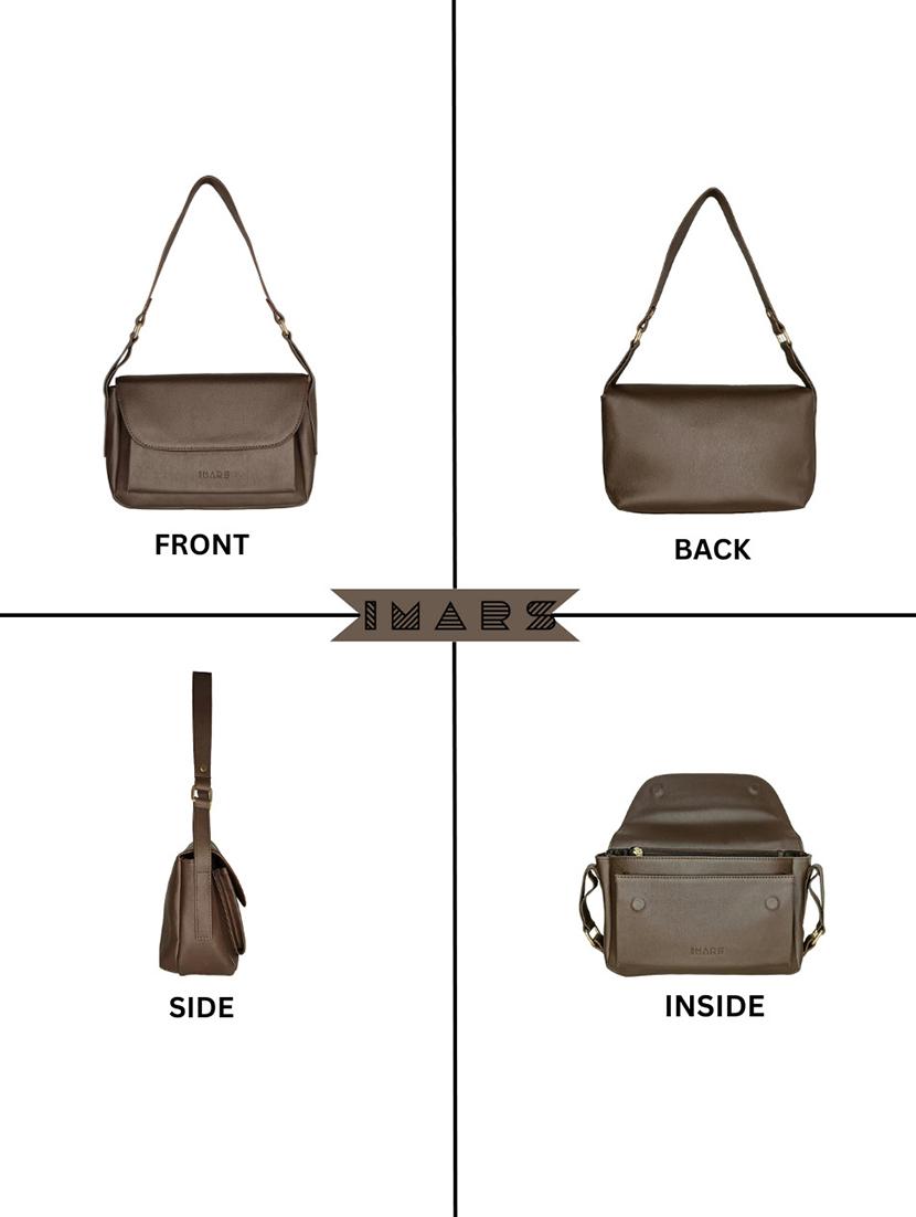 brown leatherette handbag - 21292109 - Standard Image - 3