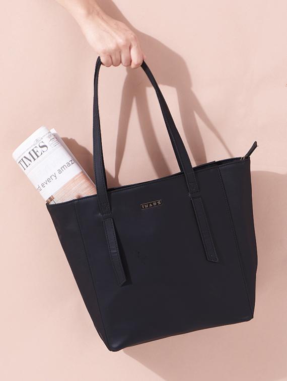 black leatherette regular tote bag - 21292158 - Zoom Image - 4