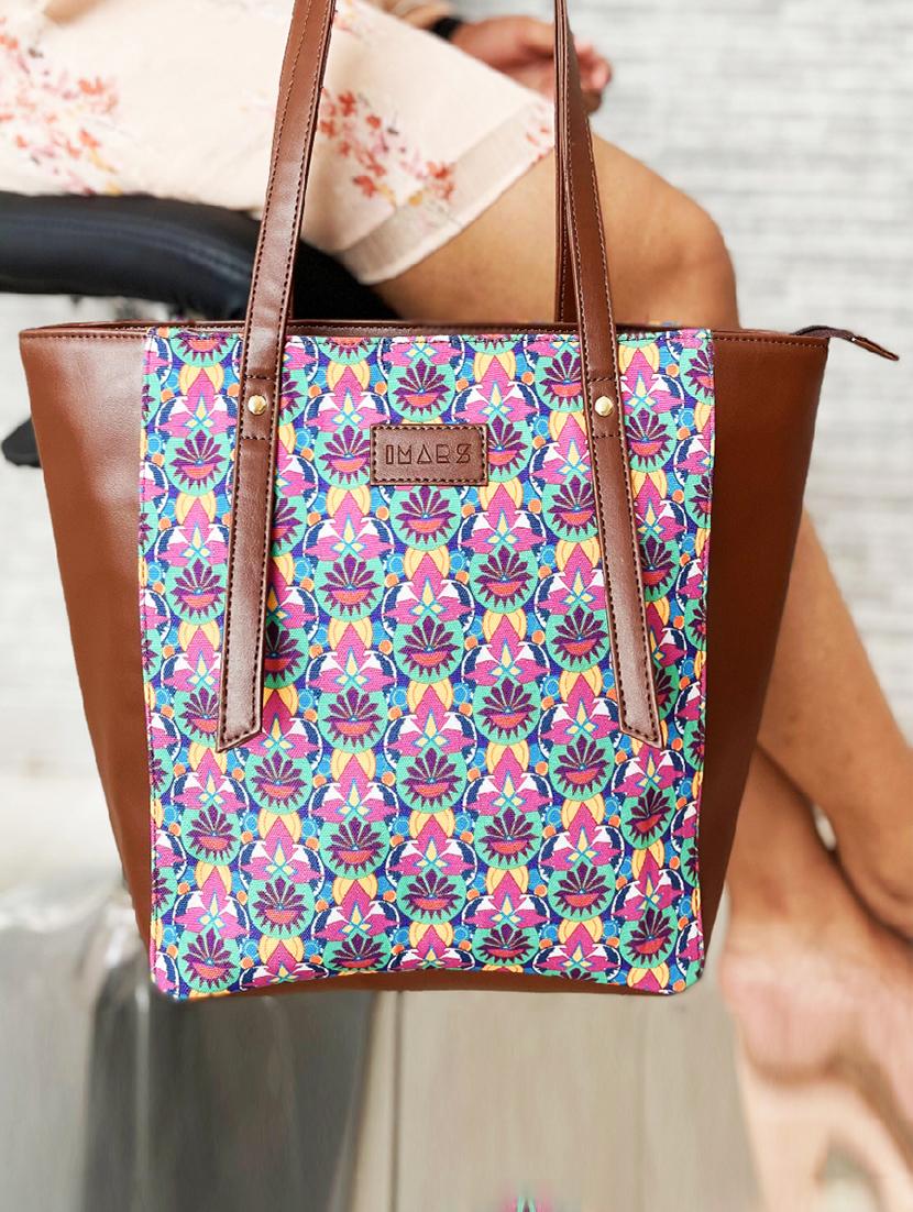 brown canvas regular tote bag - 21292159 - Zoom Image - 2