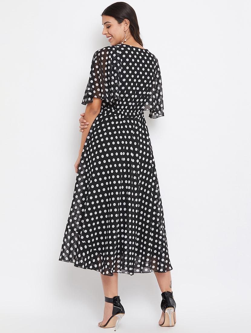 black georgette a-line dress - 21297296 - Standard Image - 2