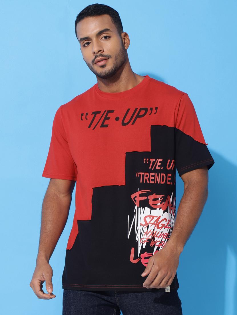 men front & back printed oversized short sleeves t-shirt - 21303661 - Zoom Image - 3