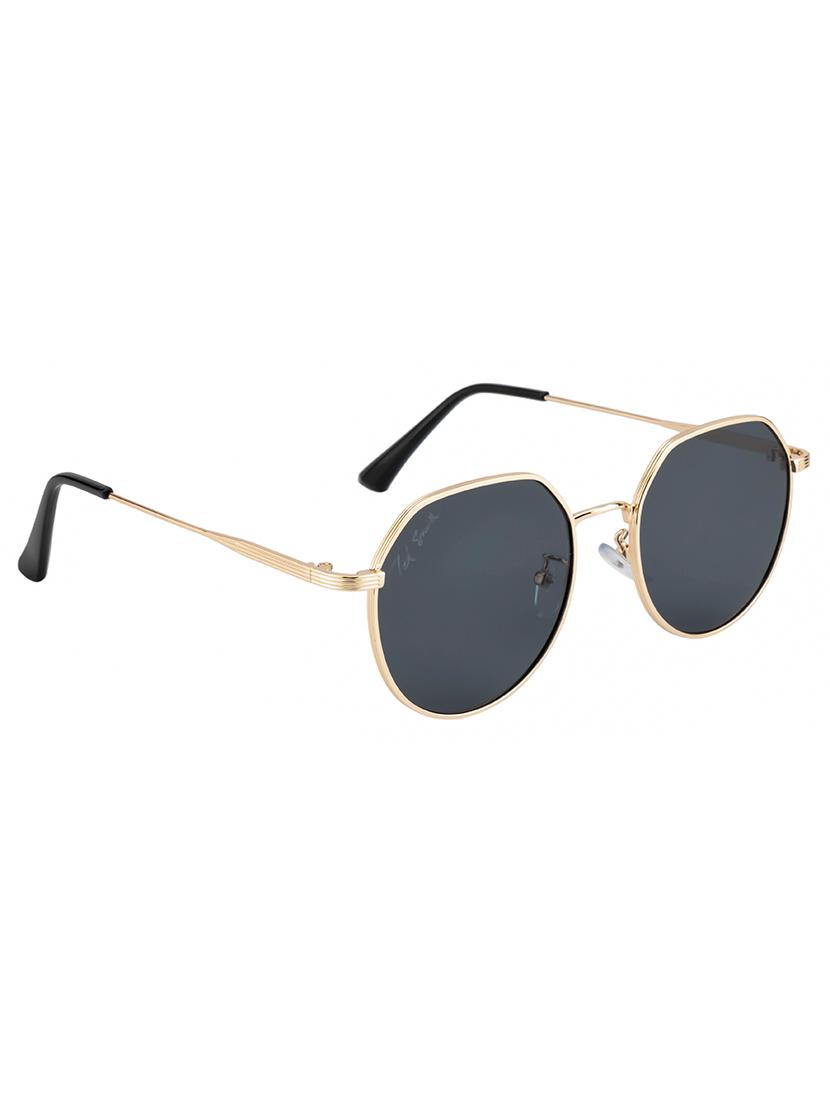 ted smith grey round sunglasses for men women | half rim & metal frame | medium to large face ( 56-16-142 ) - 21303730 - Standard Image - 3