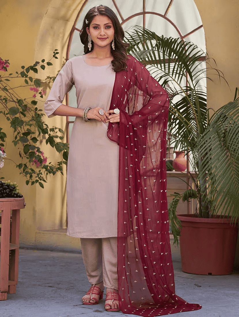 women kurta pant set with dupatta