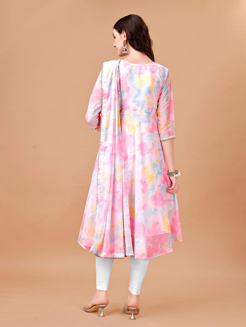 women multi color round neck kurta dupatta set - 21308111 - Standard Image - 3