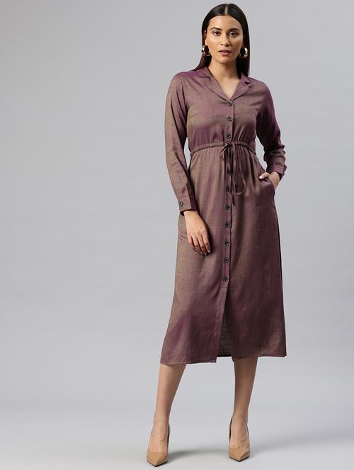 women solid collared button down shirt dress - 21313896 -  Standard Image - 0