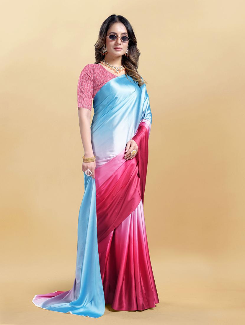 women printed saree with blouse - 21317173 -  Standard Image - 0