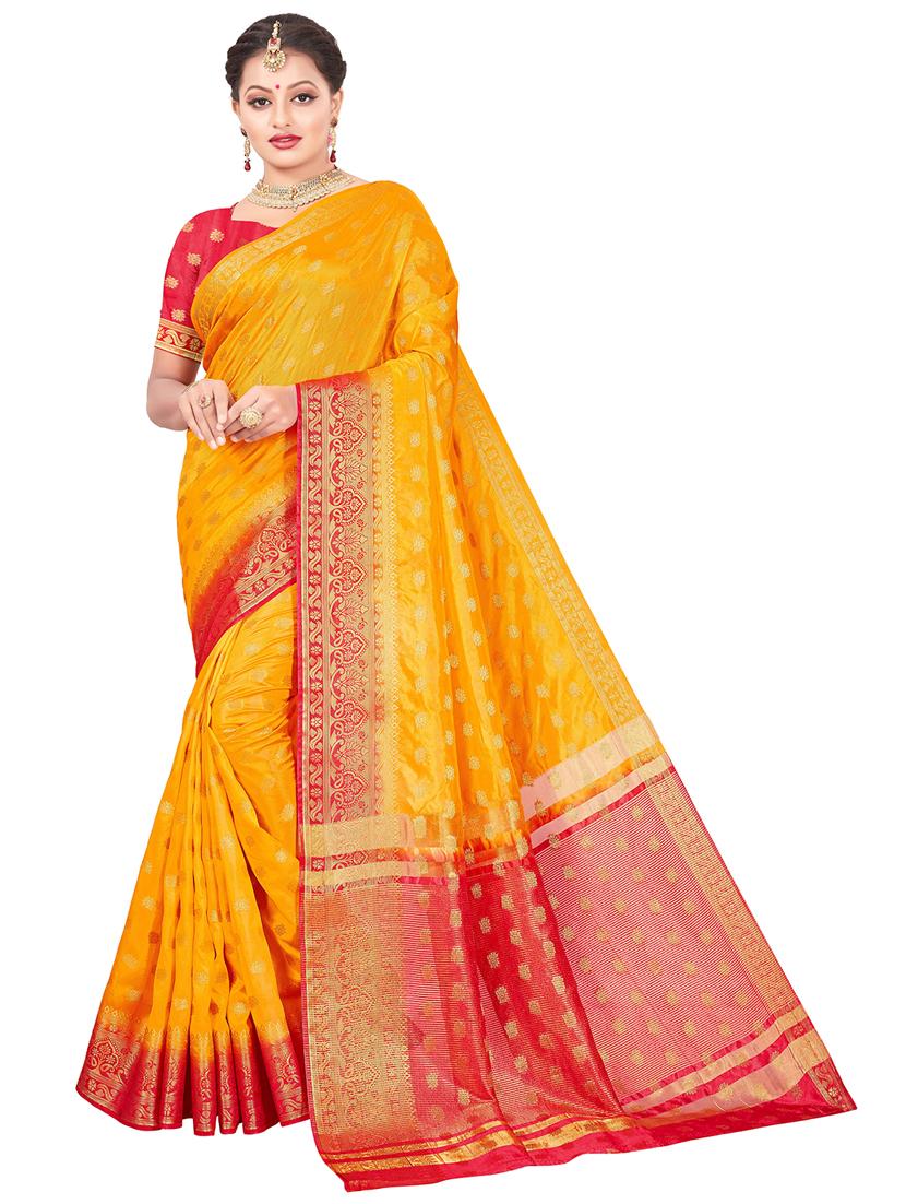 women self design kanjivaram saree with blouse