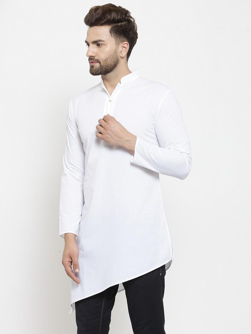 men solid asymmetric kurta - 21324628 - Zoom Image - 2