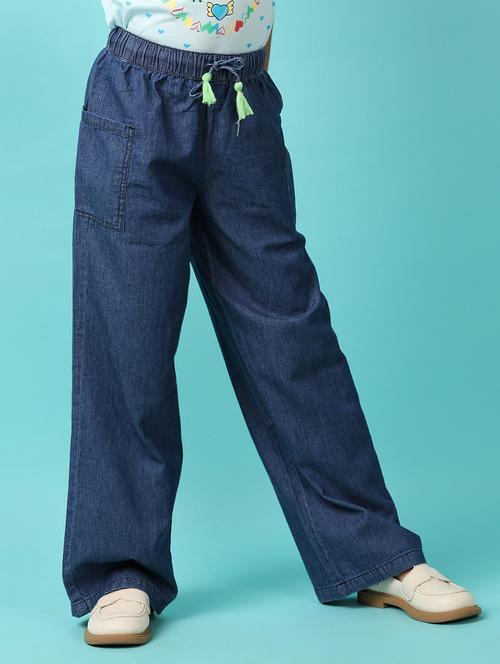 girl solid high rise wide leg plain jean - 21331048 - Standard Image - 0