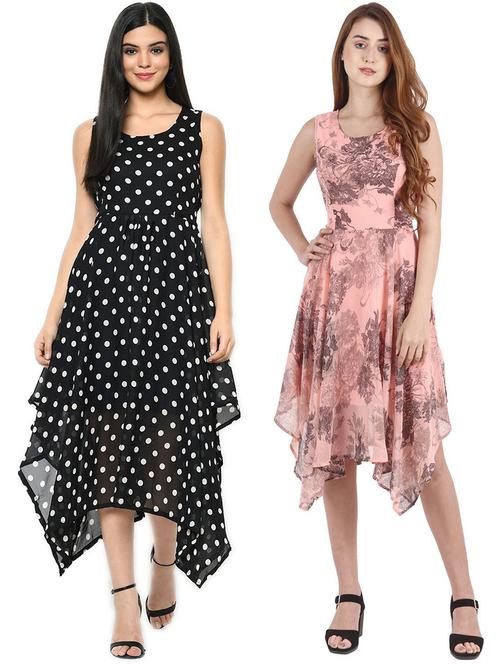 pckof 2 multi women colored sleeveless dress - 21331399 - Very Small Image - 1