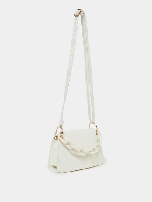 white leatherette (pu) sling bag - 21332525 - Very Small Image - 1
