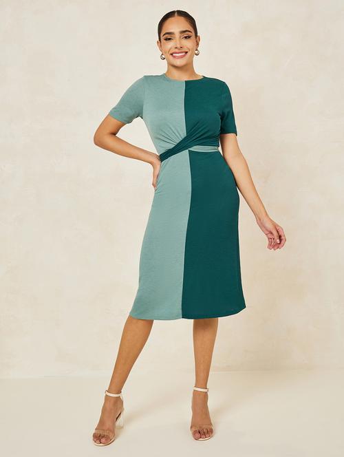 green polyester bodycon dress - 21334331 -  Standard Image - 0