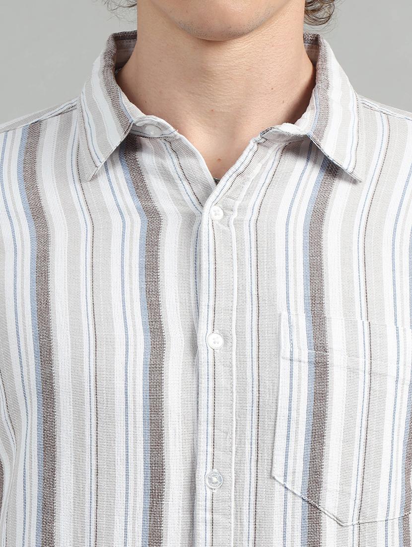 men striped casual shirt - 21334377 - Standard Image - 5