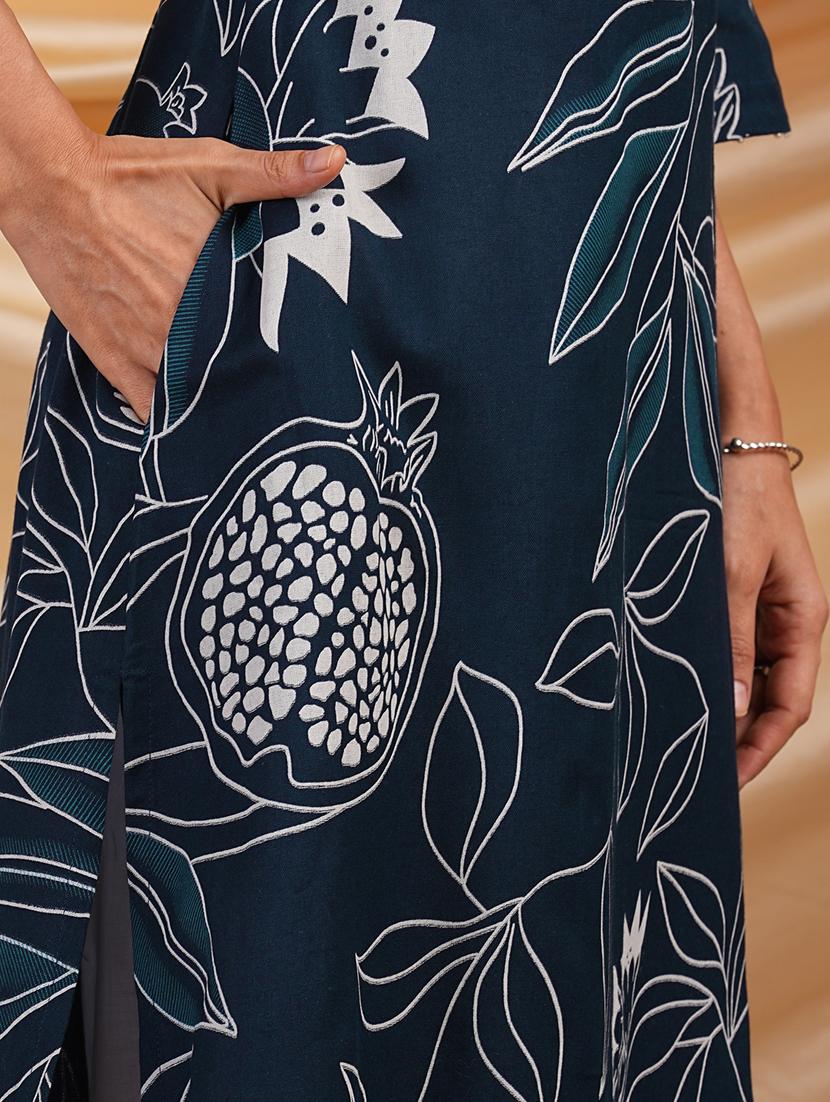 women v-neck printed a-line kurta - 21344880 - Zoom Image - 5