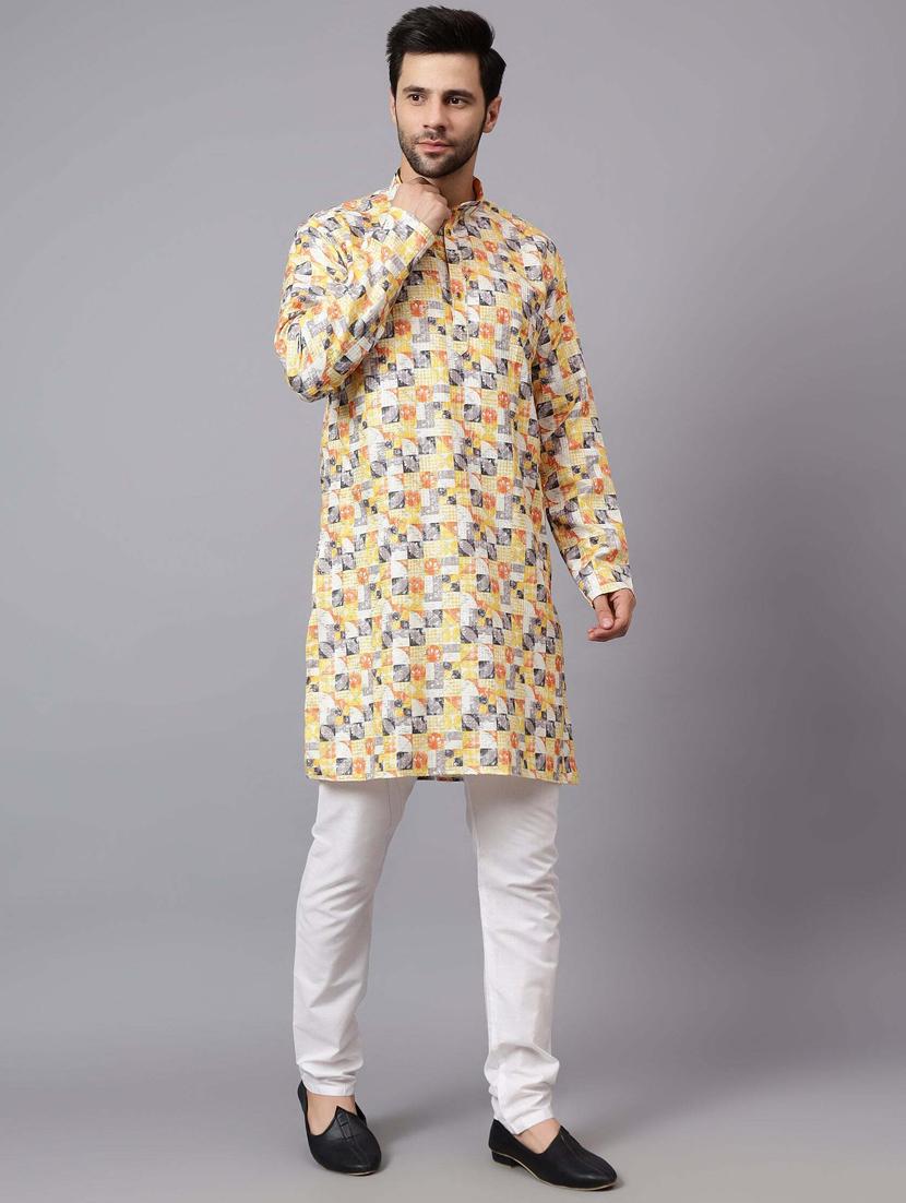men mandarin neck long sleeve kurta - 21345495 - Standard Image - 3