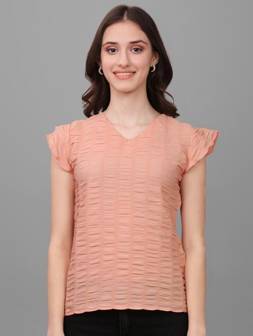 women orange georgette regular top - 21345672 - Standard Image - 0