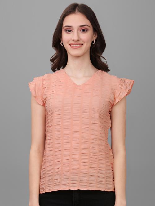 women orange georgette regular top - 21345672 -  Standard Image - 0