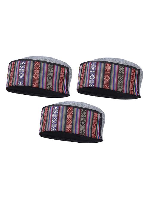 men multicolored set of 3 printed cap - 21346353 - Very Small Image - 1