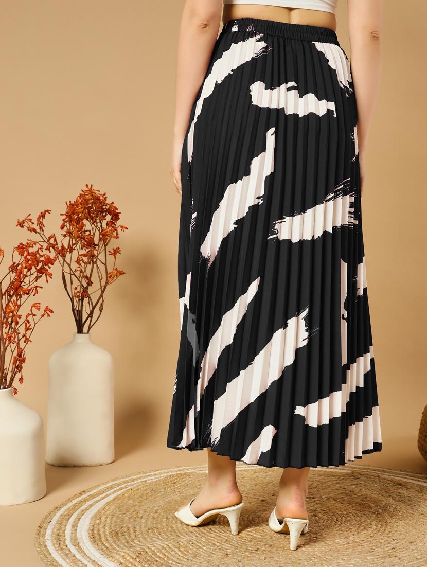 women printed high rise a-line skirt - 21347802 -  Standard Image - 3